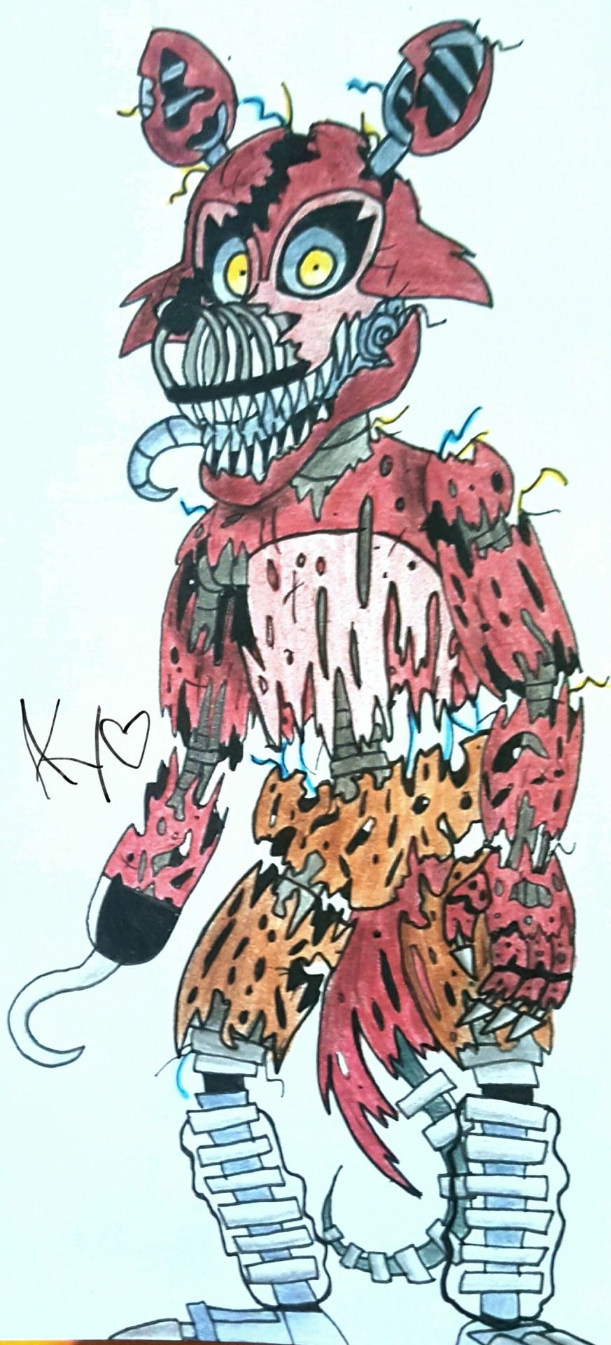 Nightmare Foxy Drawing Beautiful Image