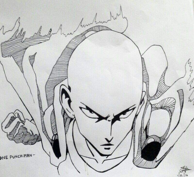 One Punch Man Drawing Sketch