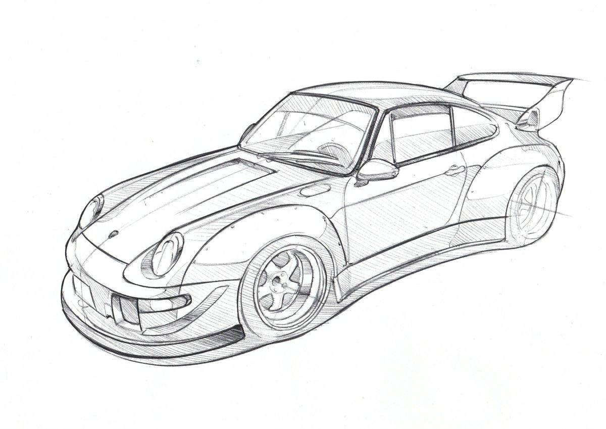 Porsche Drawing Pics  Drawing Skill