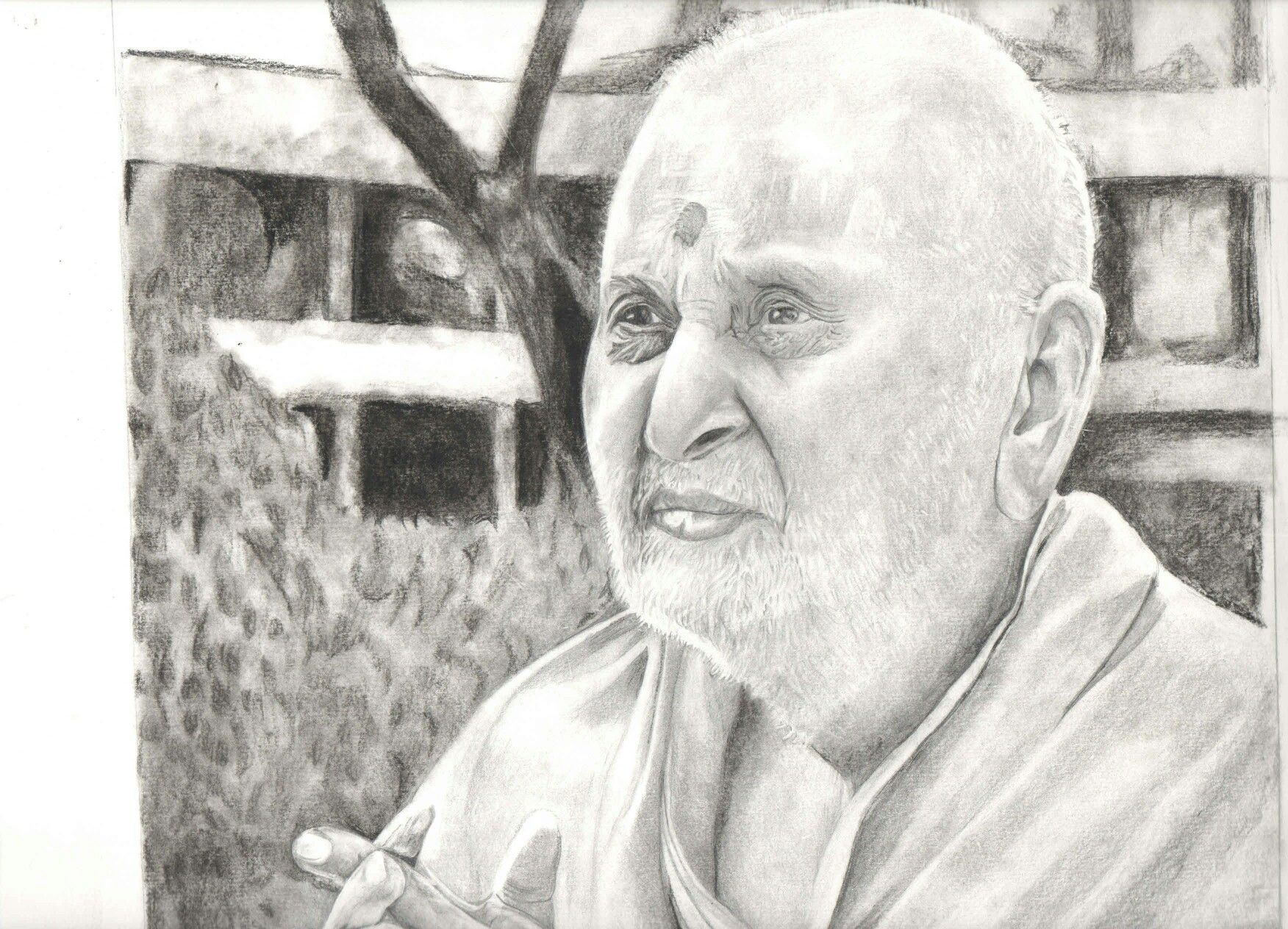 Pramukh Swami Maharaj Art Drawing