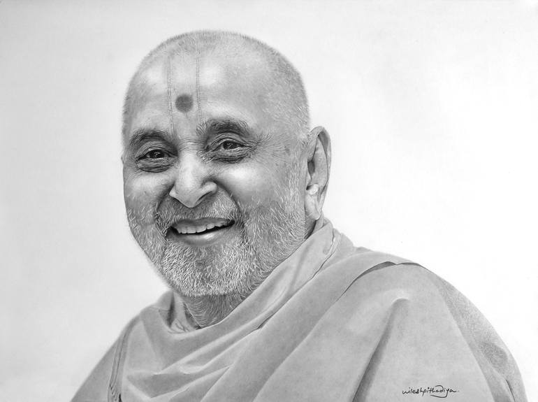 Pramukh Swami Maharaj Drawing Photo