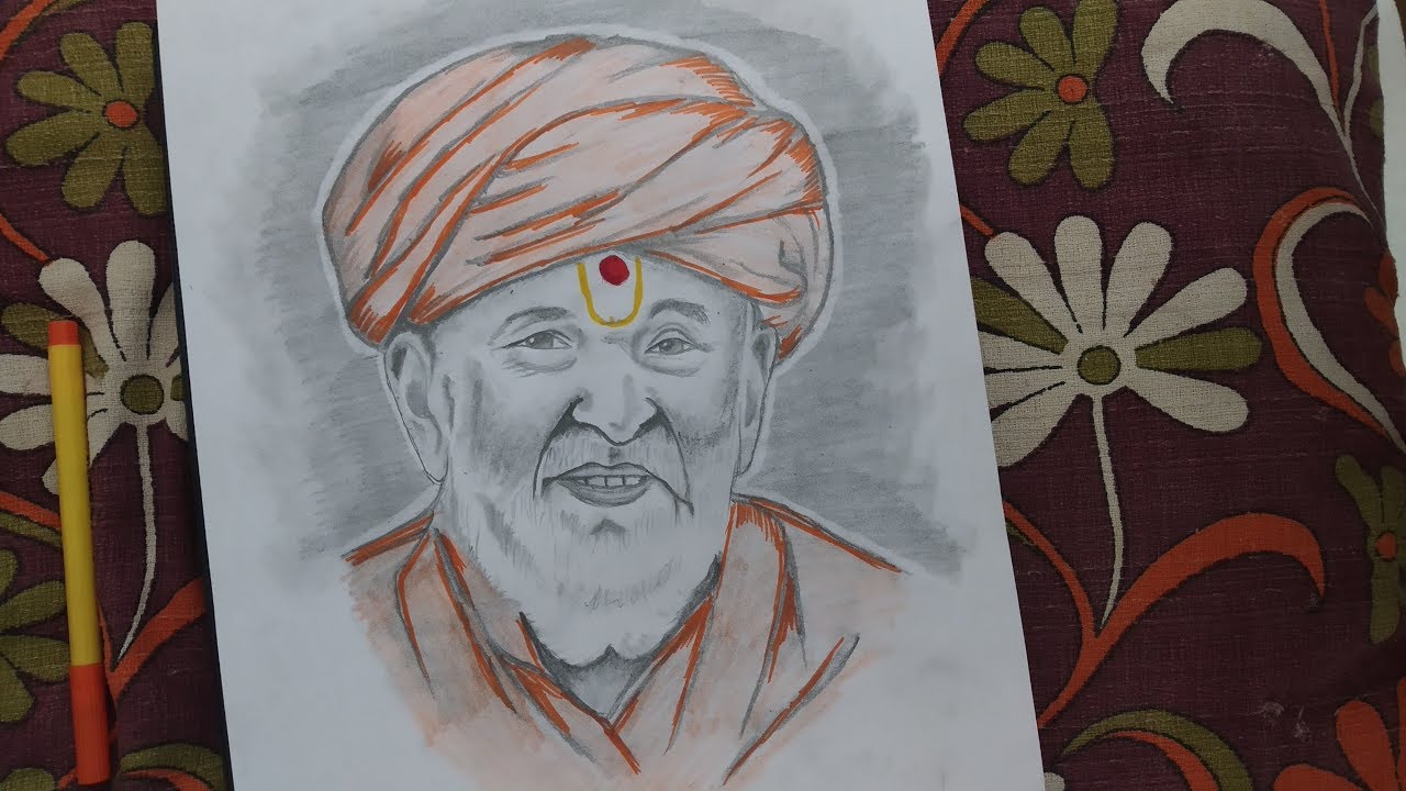 Pramukh Swami Maharaj Drawing Pic