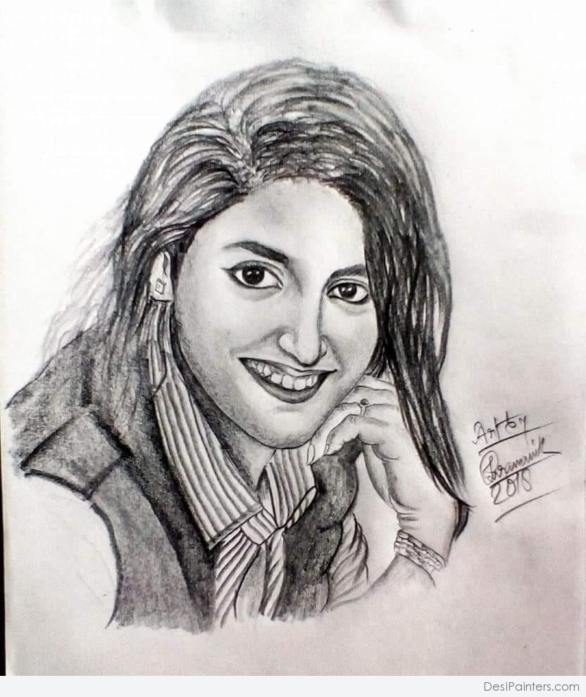 Priya Prakash Varrier Drawing Amazing