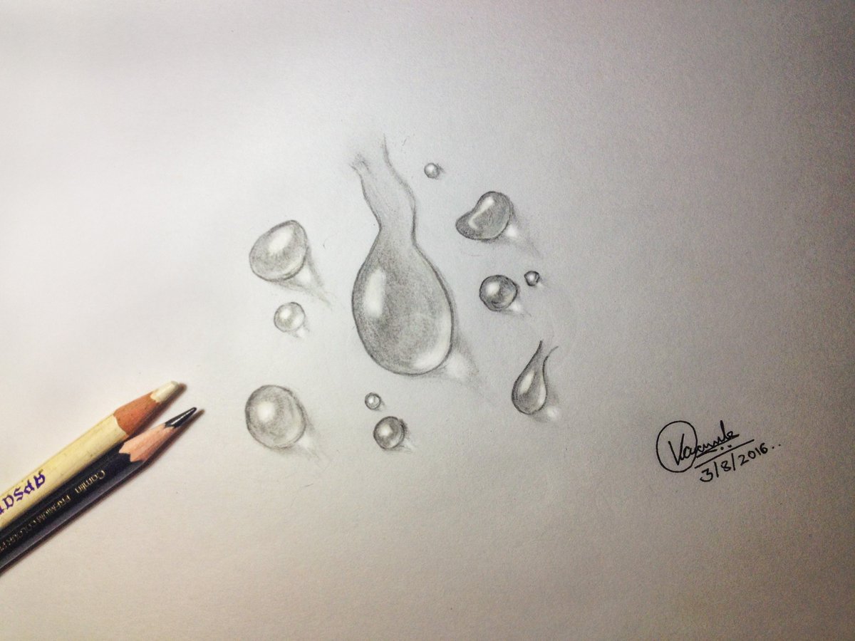 Autumn Leaf With Rain Drops In Graphite – Carol's Drawing Blog