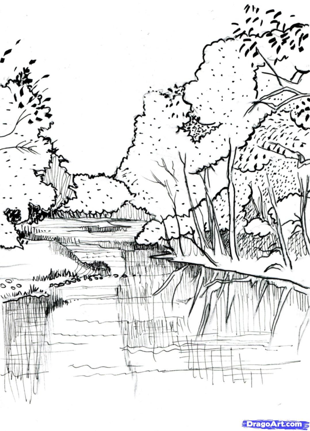 River Art Drawing