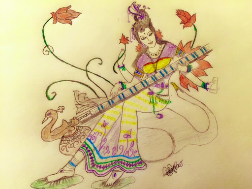 Saraswati Drawing Best