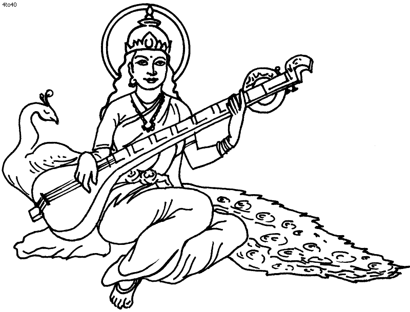 Slowly pencildrawing of Lord maa saraswati/saraswati maa drawing - YouTube