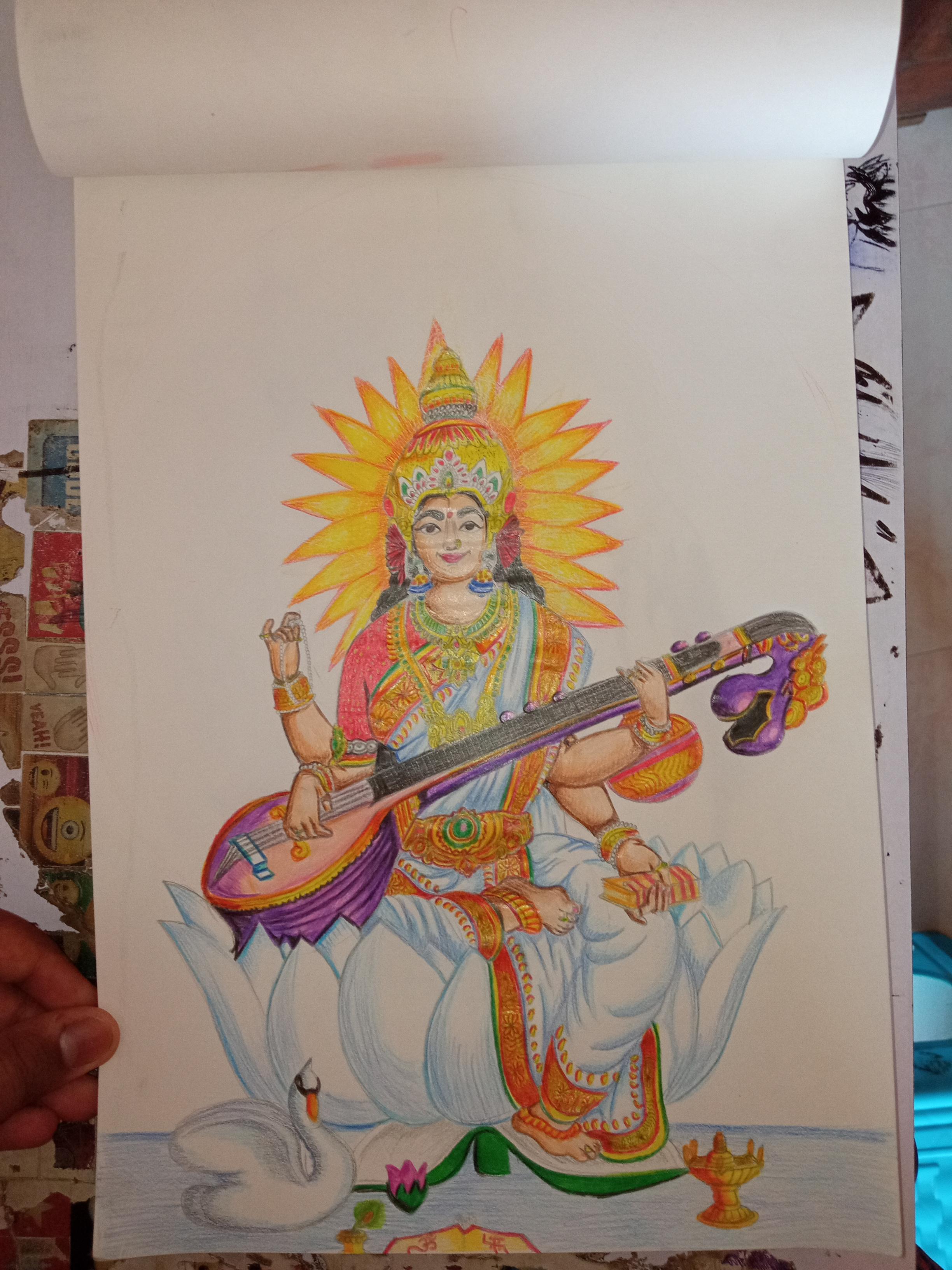 Saraswati Drawing