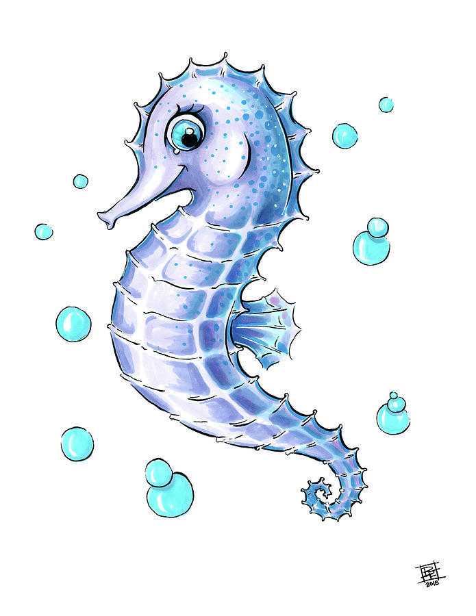 Seahorse Drawing Realistic
