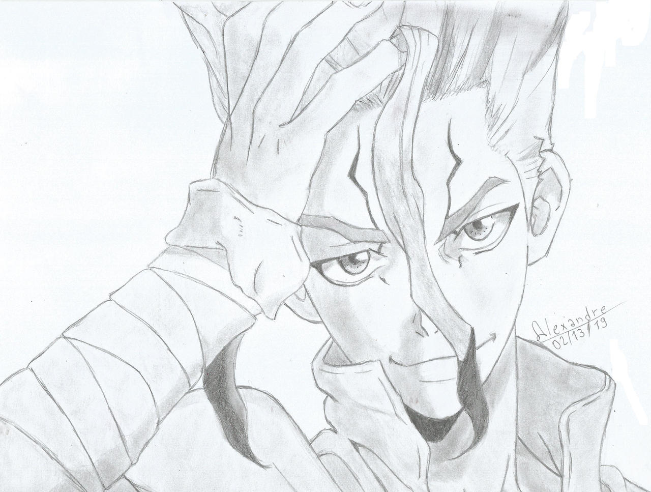 Senku Ishigami Drawing Sketch