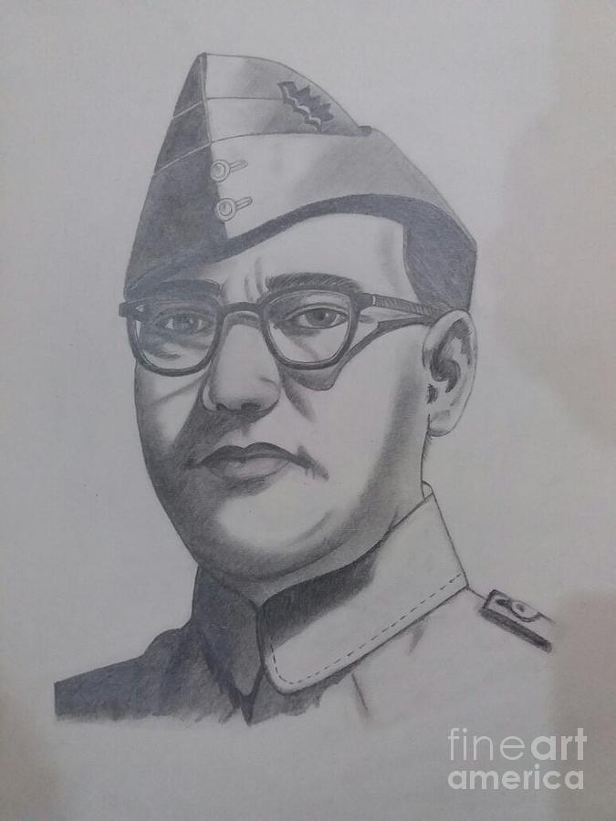 Subhas Chandra Bose Art Drawing