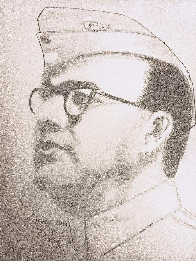 Subhas Chandra Bose Drawing Amazing