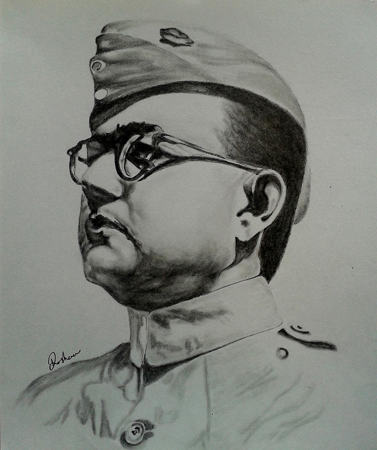 Subhas Chandra Bose Drawing Best