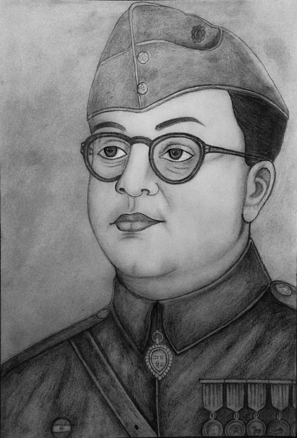 Subhas Chandra Bose Drawing Sketch