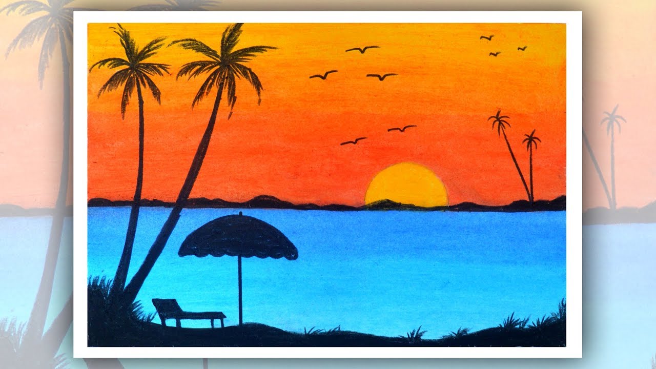 Sunset Drawing Image