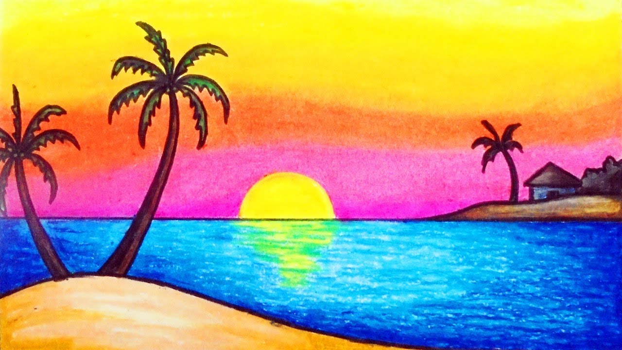 Sunset Drawing Images