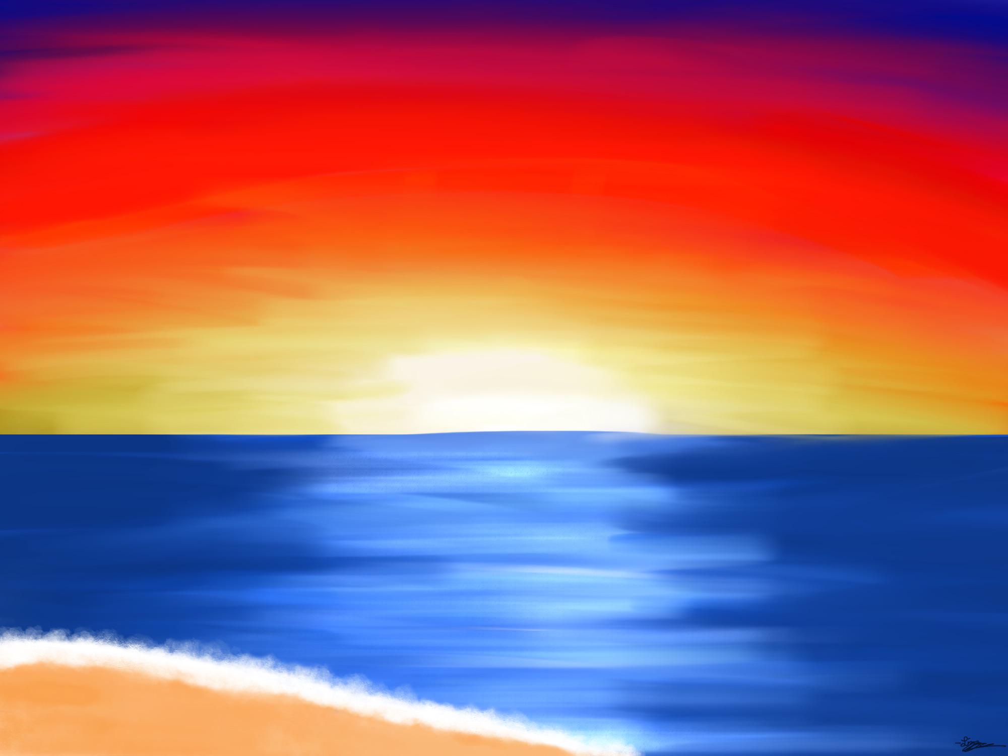 Sunset Drawing Pics