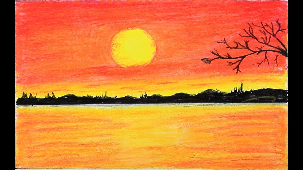 Sunset Drawing Picture
