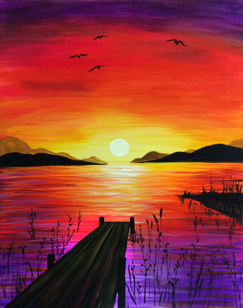 Sunset Drawing Realistic