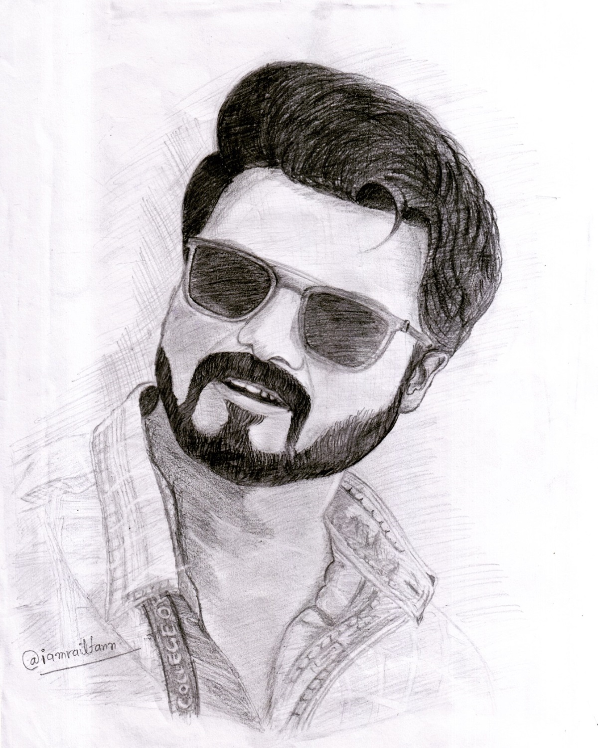 Thalapathy Vijay Tamil Super Star Sketch Drawing