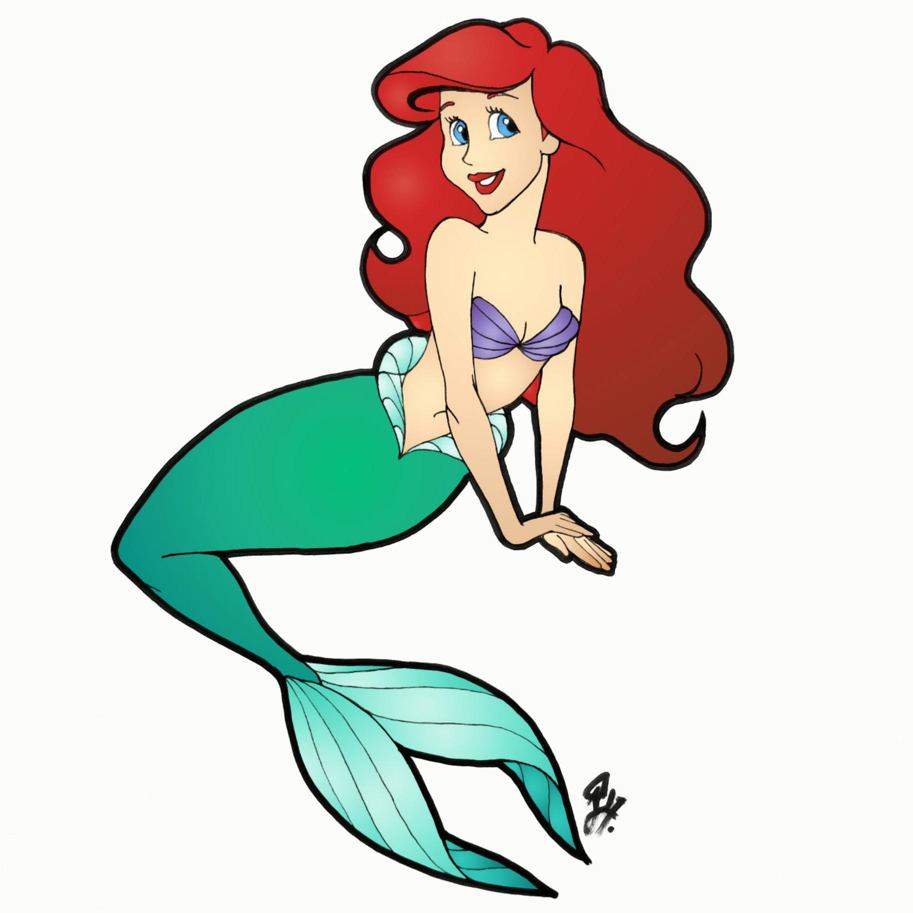 The Little Mermaid Drawing Beautiful Image