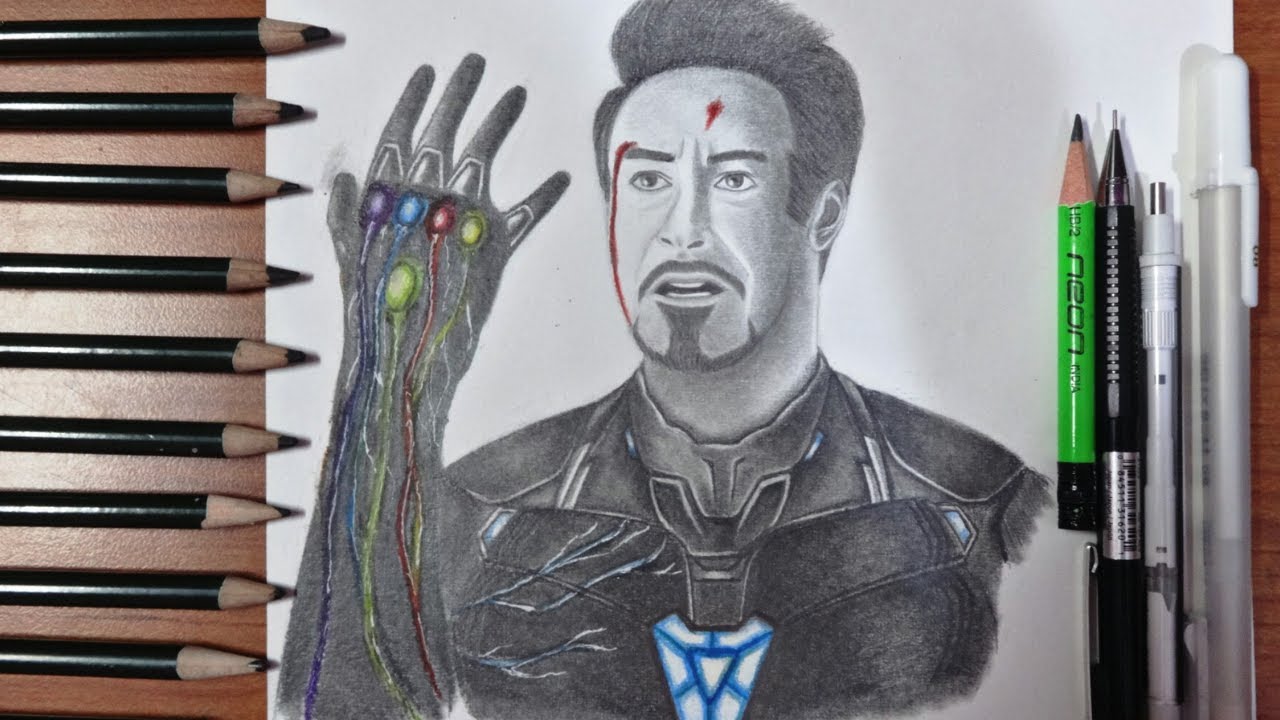 Tony Stark Drawing Pic