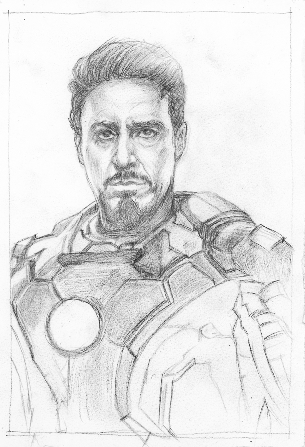 Tony Stark Drawing Sketch