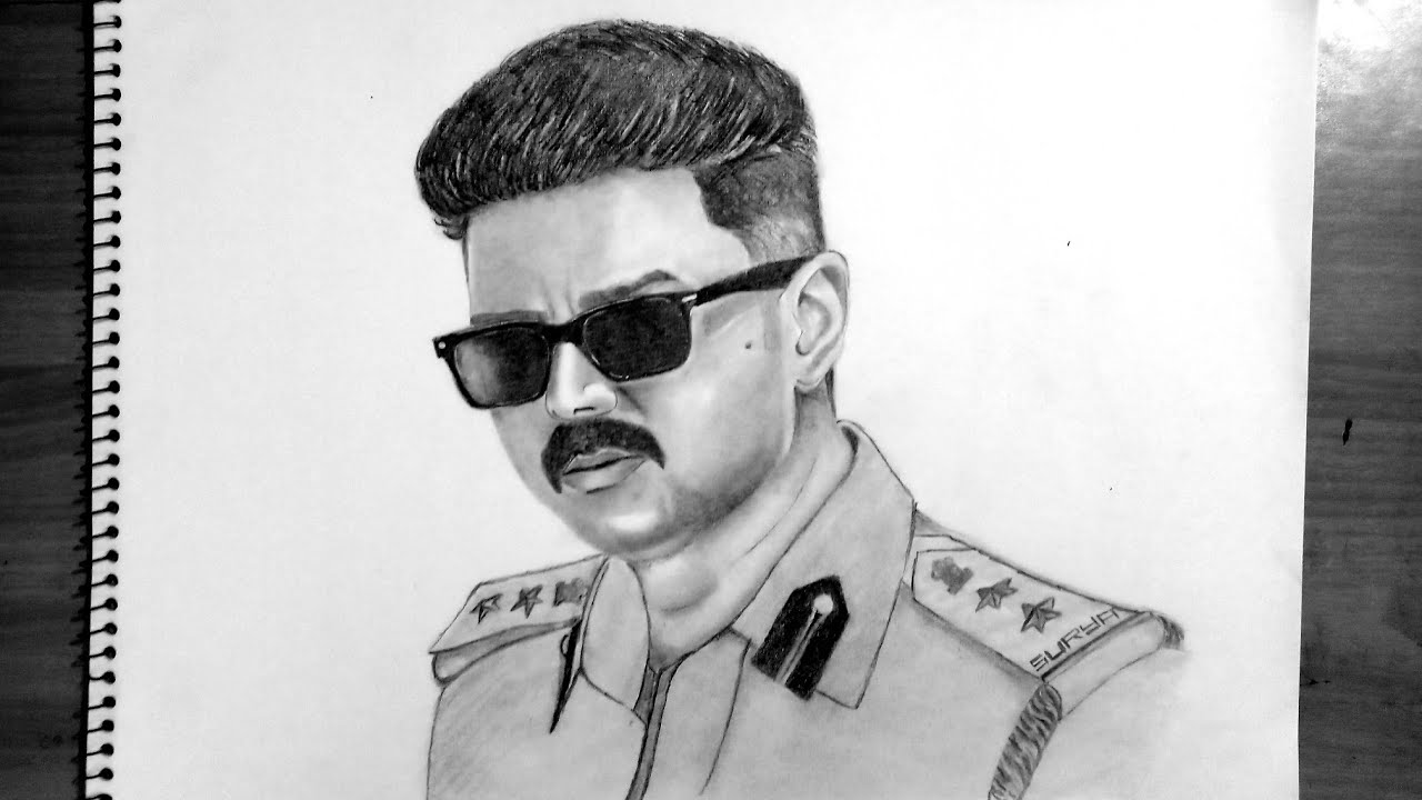 Vijay Drawing Sketch