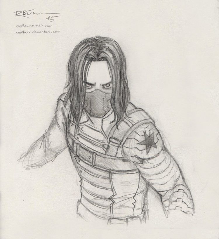Winter Soldier Drawing Pic