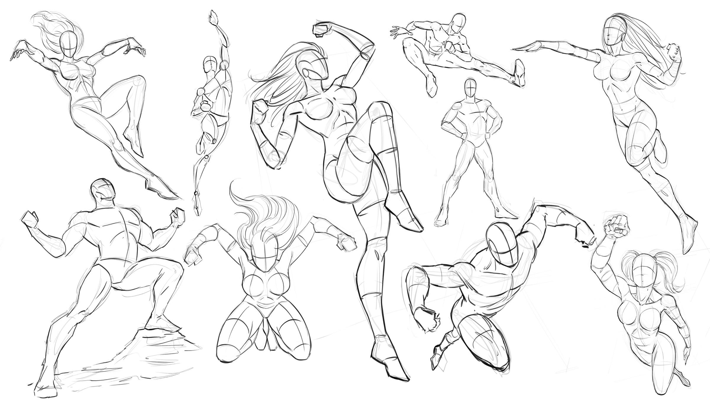 Action Poses Drawing High-Quality