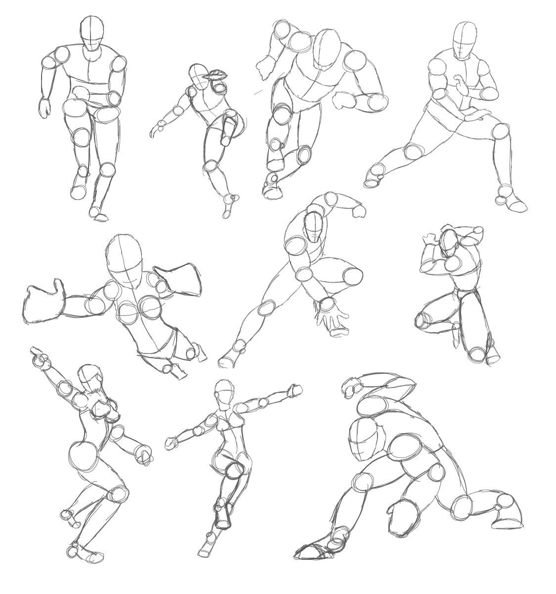 Action Poses Drawing Image