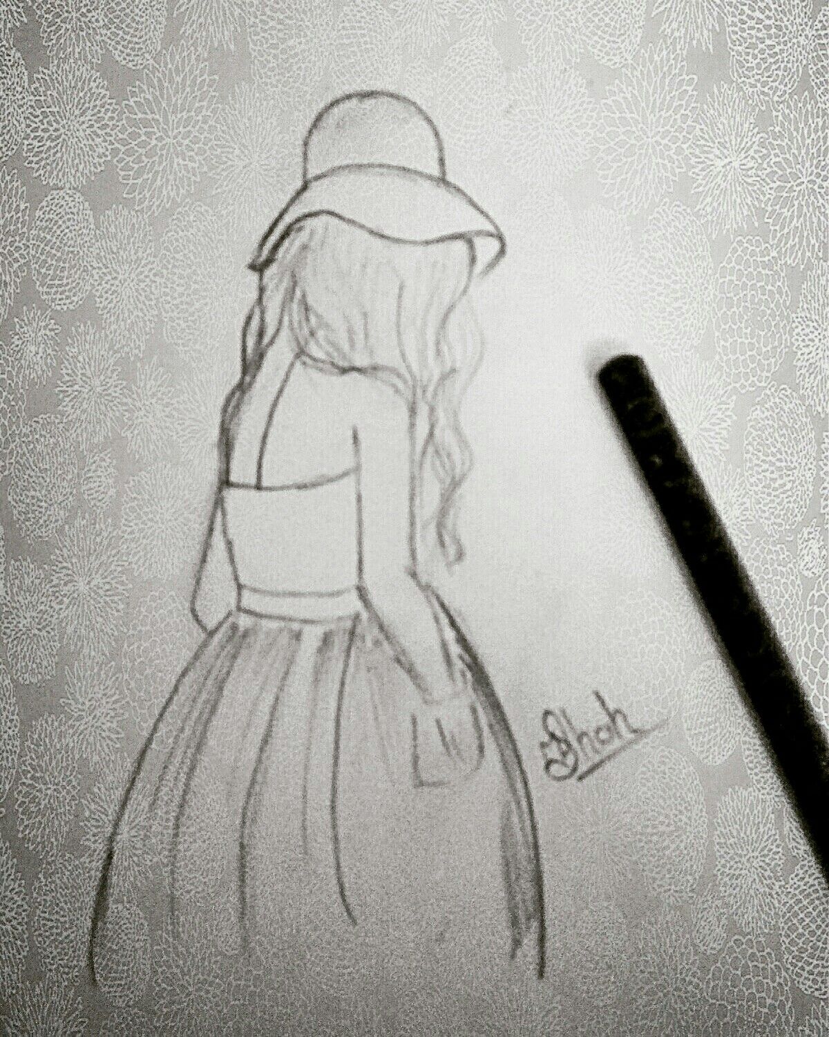 Alone Girl Drawing Amazing