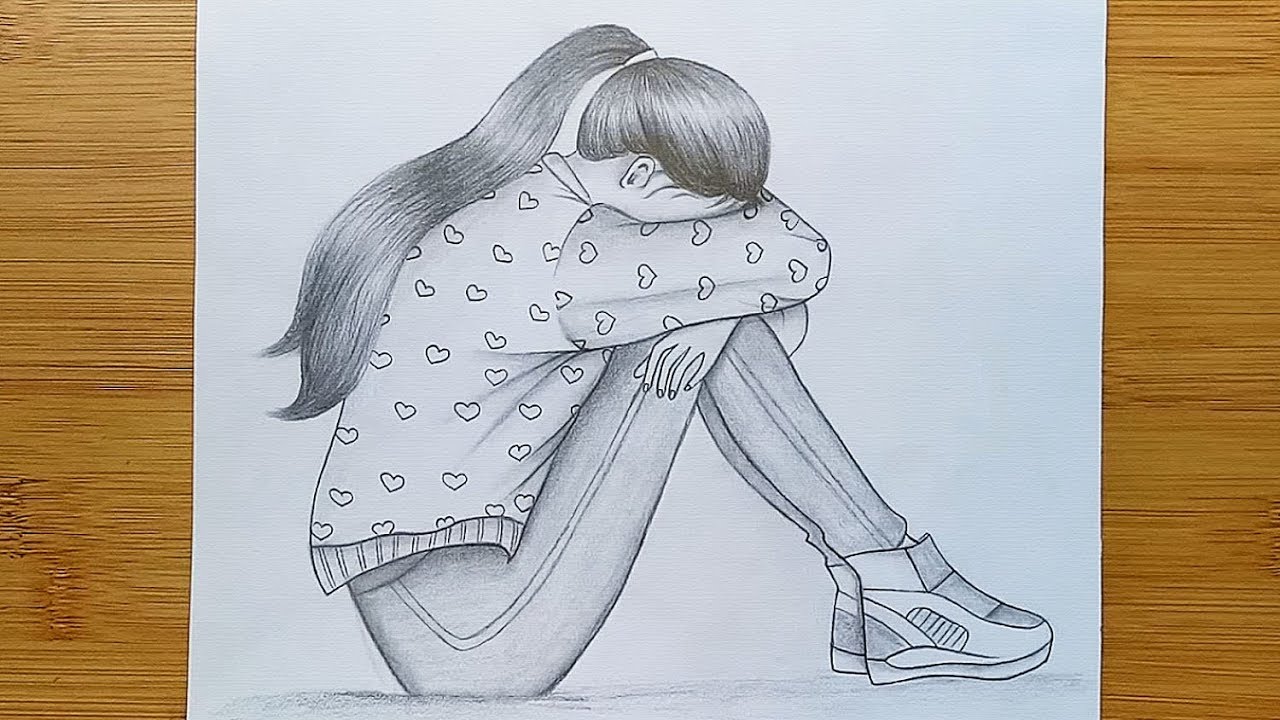 Alone Girl Drawing Art