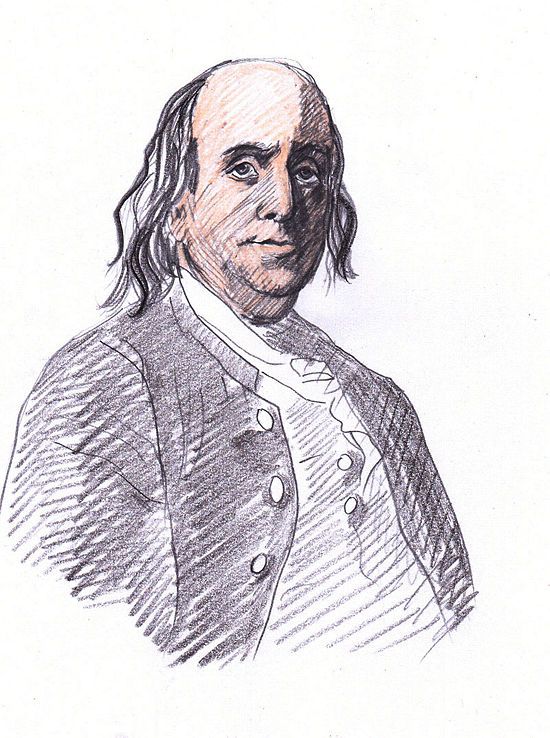 Benjamin Franklin Drawing High-Quality