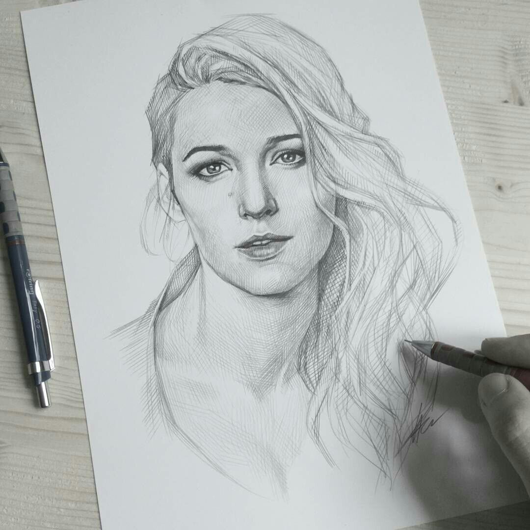 Blake Lively Drawing High-Quality
