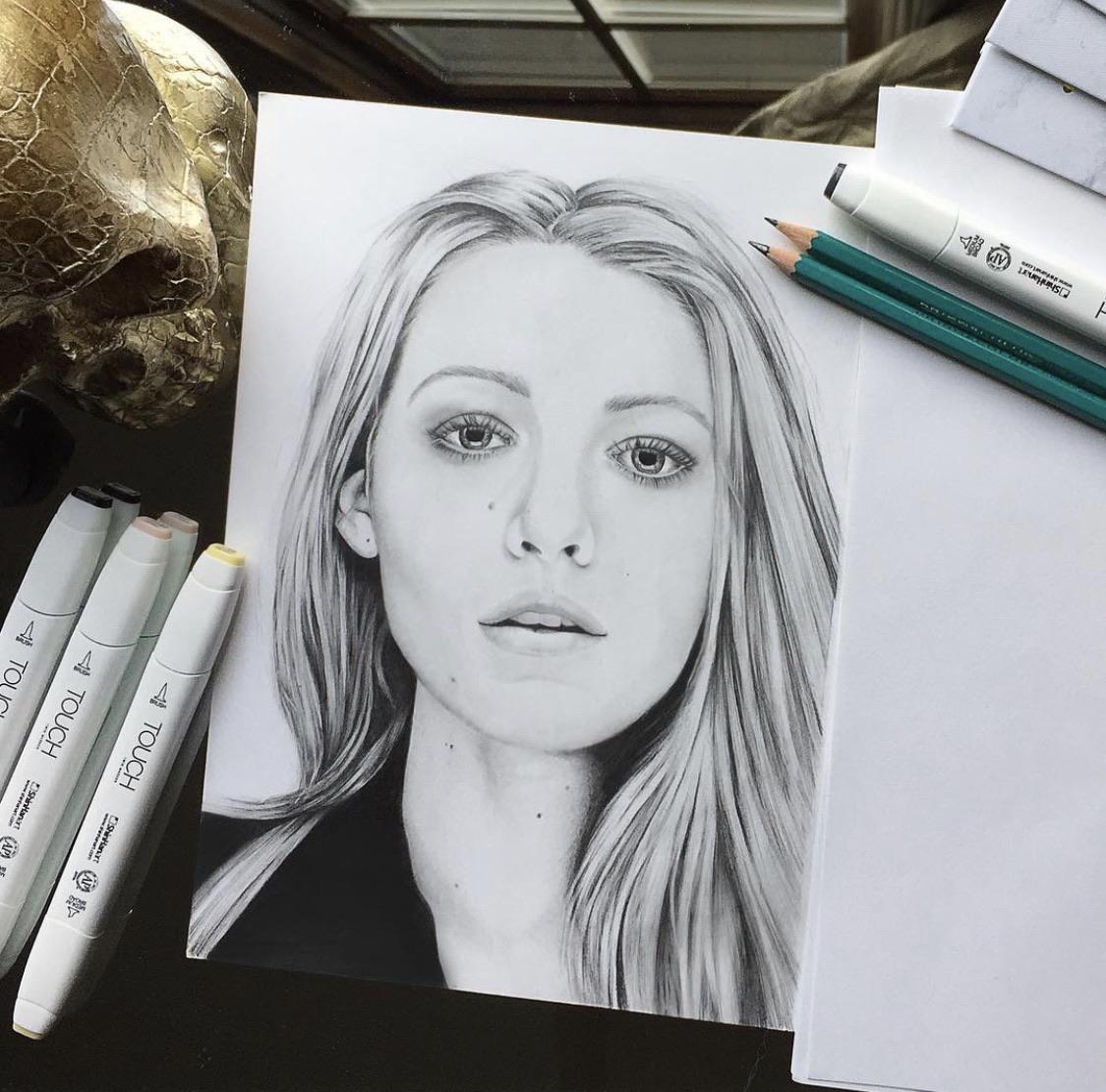 Blake Lively Drawing Realistic
