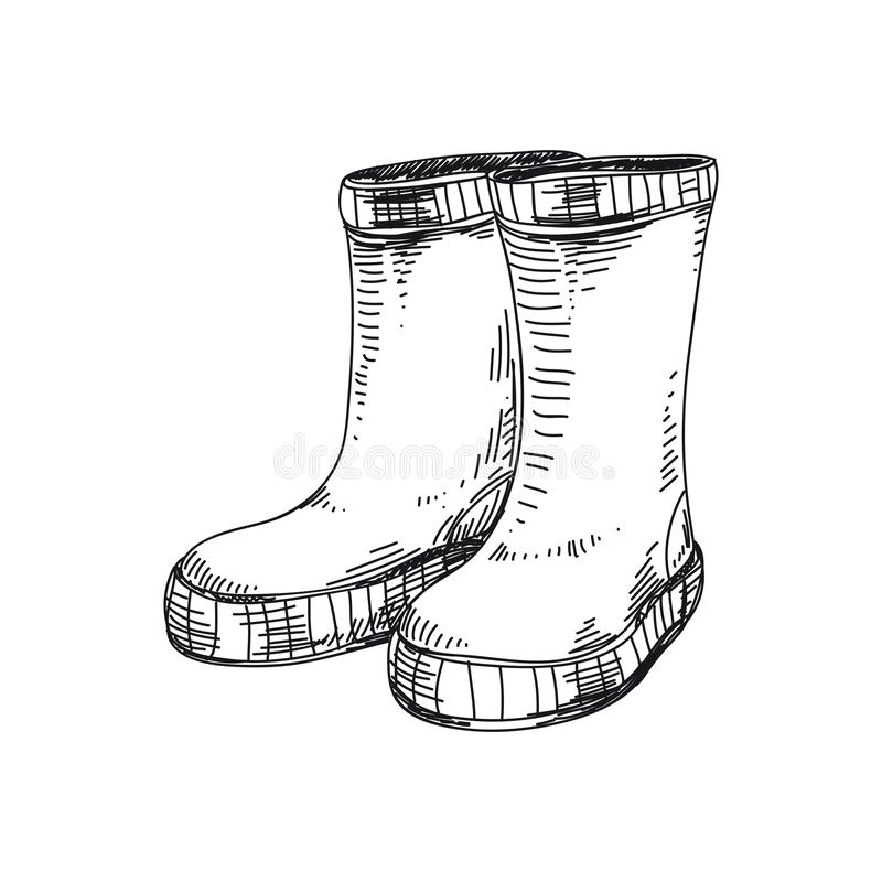 Cowboy boots for wild west icon sketch hand drawn illustration isolated  with white background vector illustration. | CanStock
