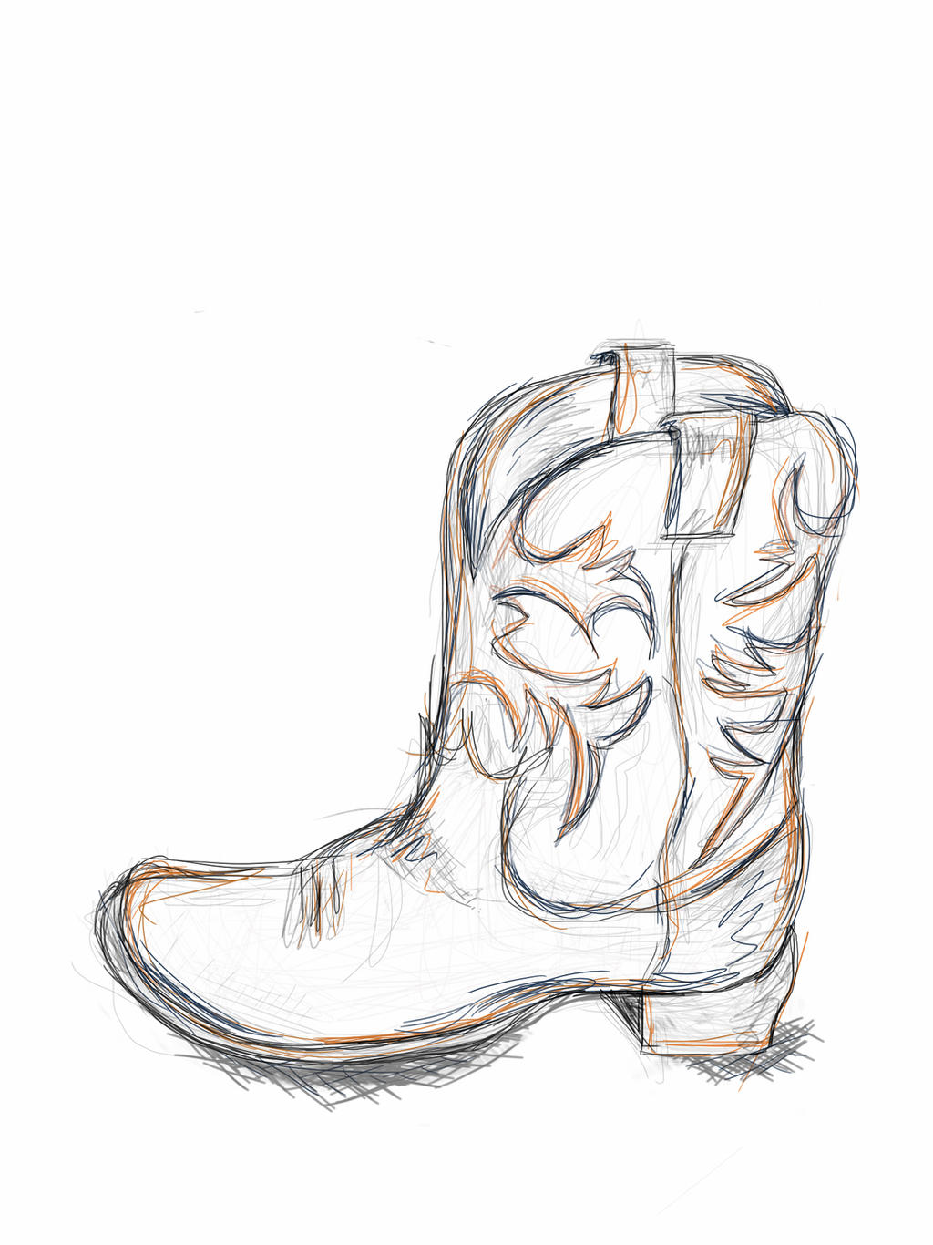 Boot Drawing Realistic