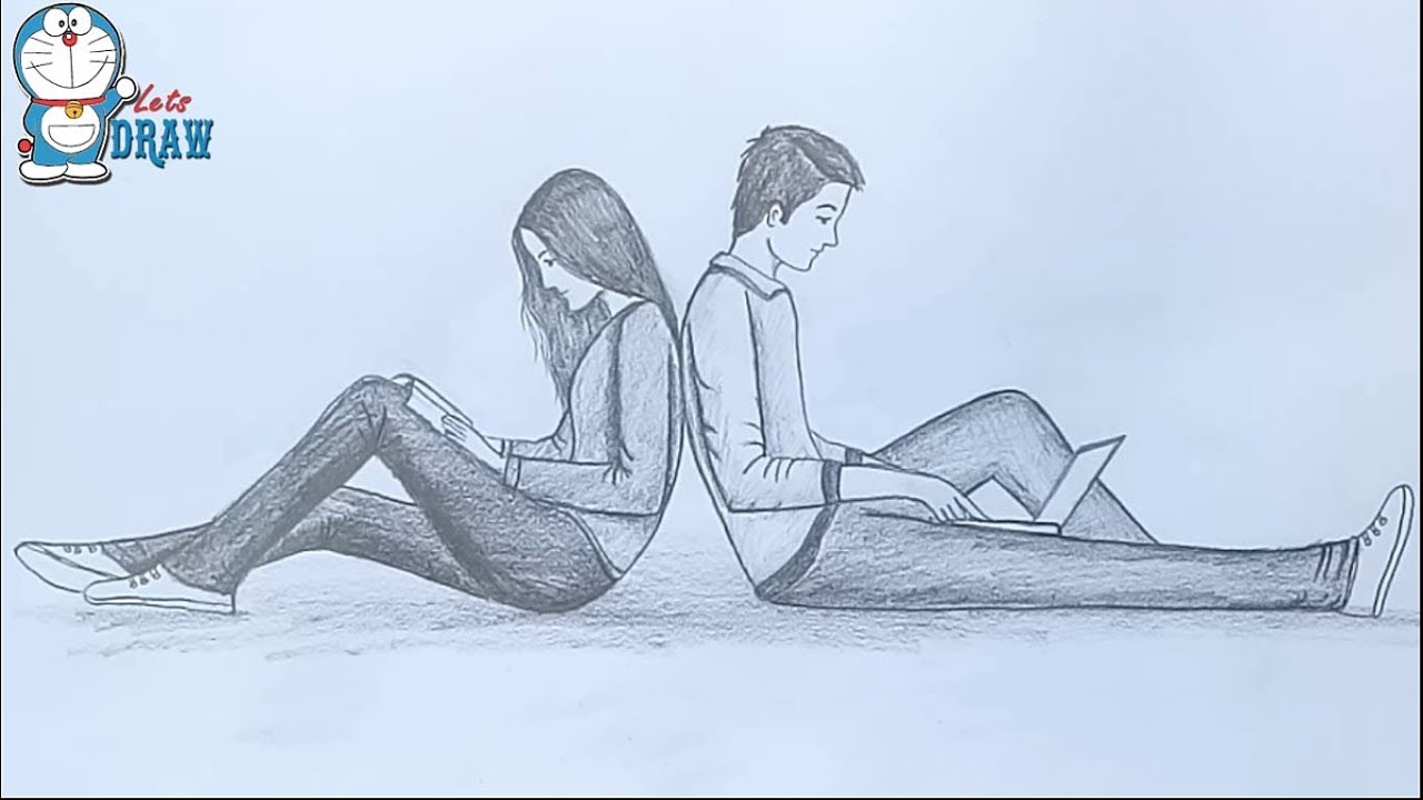 Boy And Girl Drawing High-Quality