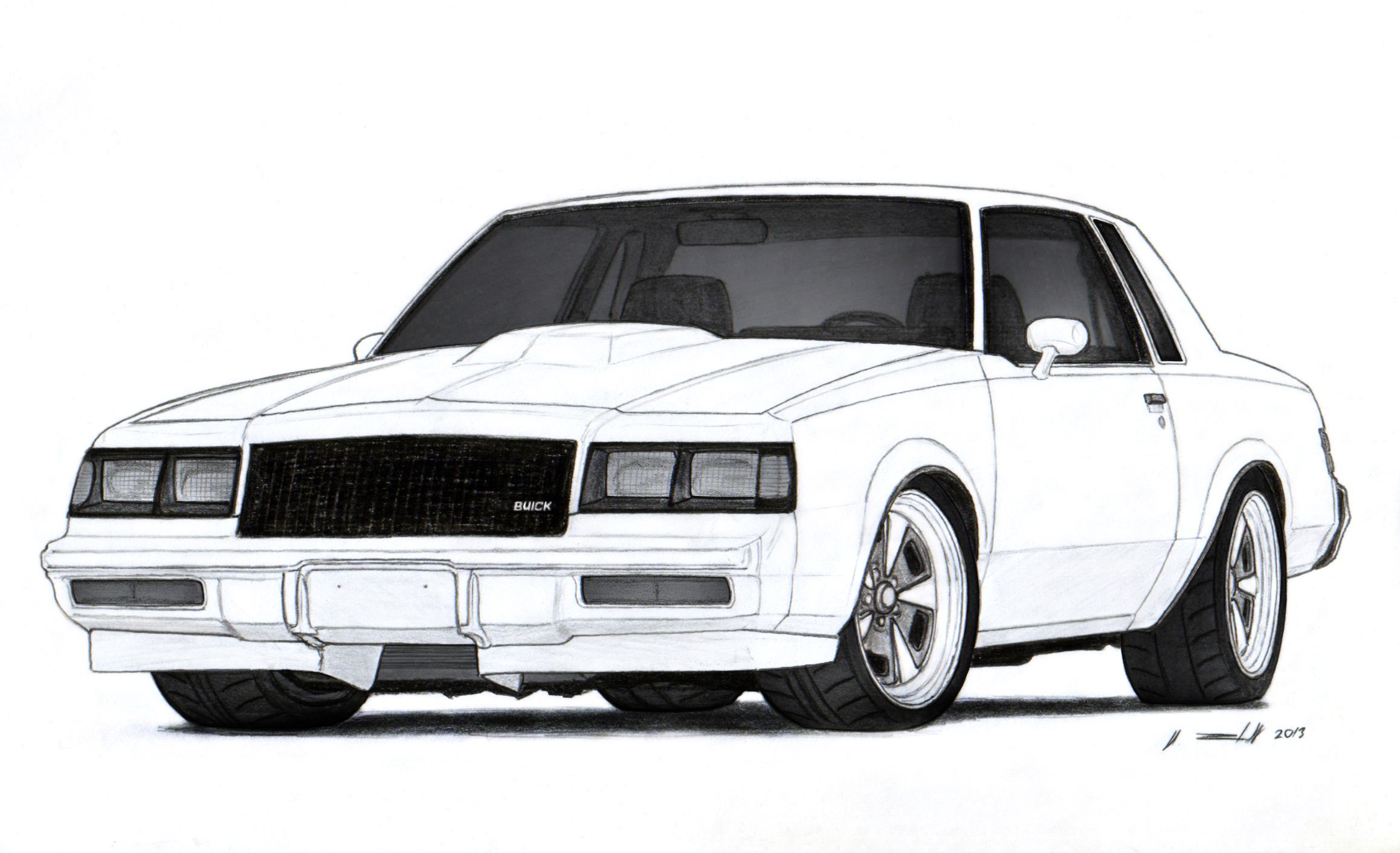 Buick Grand National Drawing Sketch