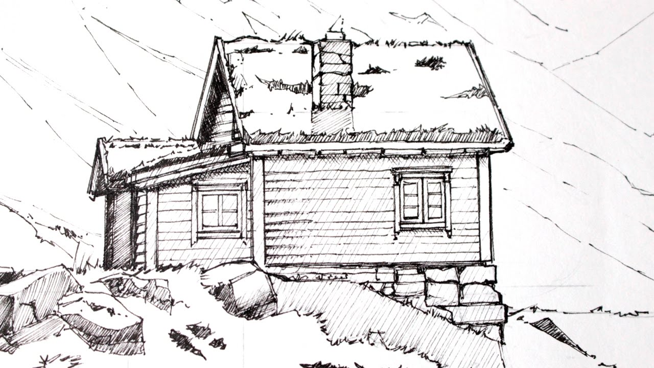 Cabin Drawing Photo