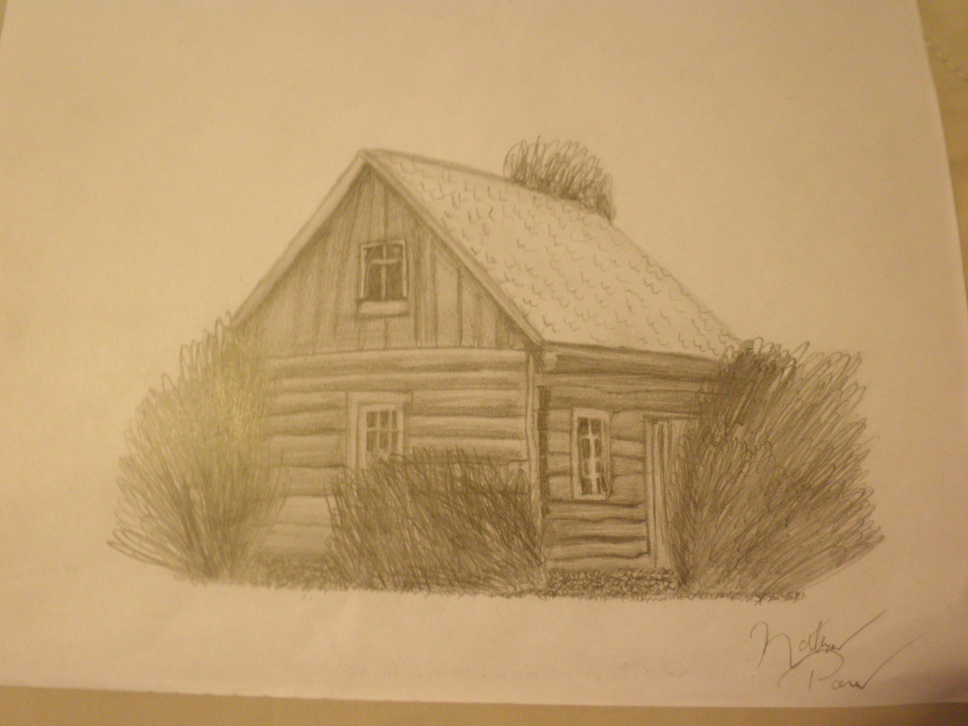 Cabin Drawing Pictures