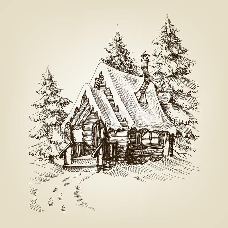 Cabin Drawing Realistic