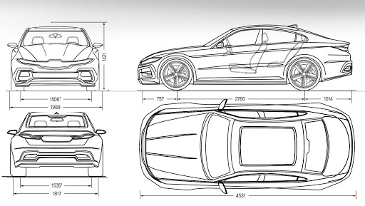 Car Engineering Drawing High-Quality