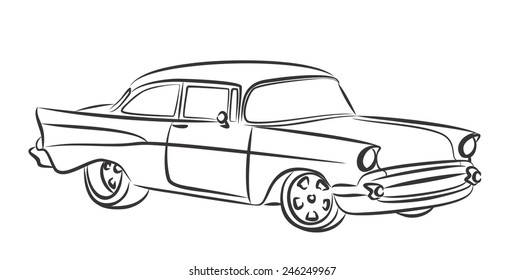 Classic Vintage Car Drawing Pics