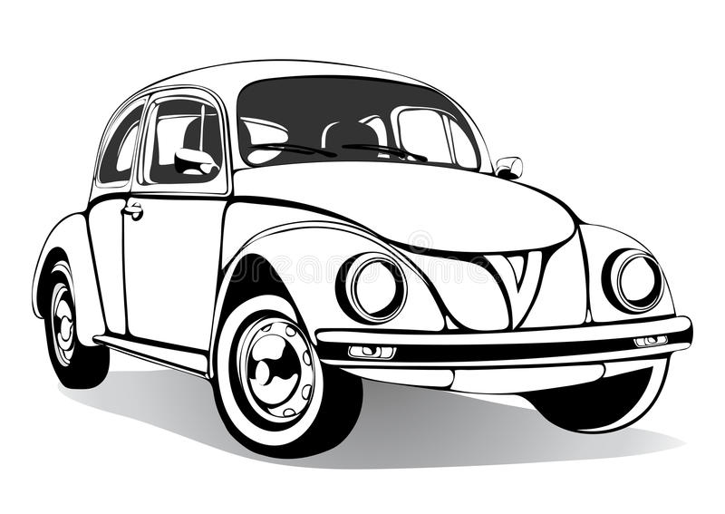 Classic Vintage Car Drawing Sketch