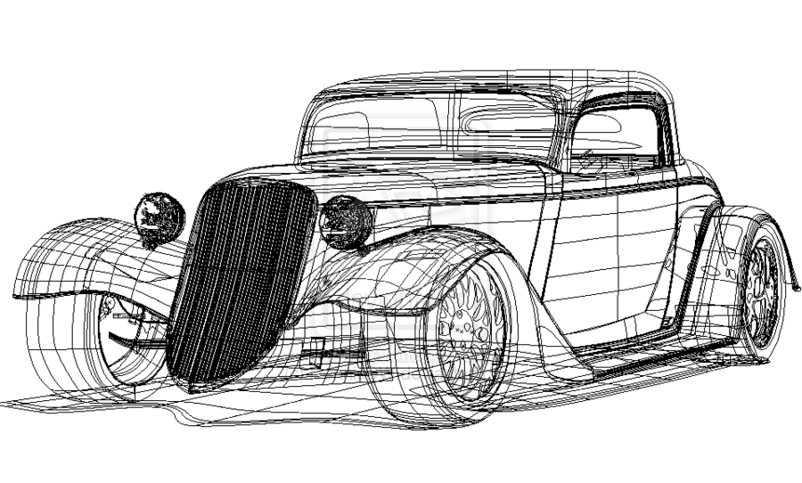Classic Vintage Car Drawing