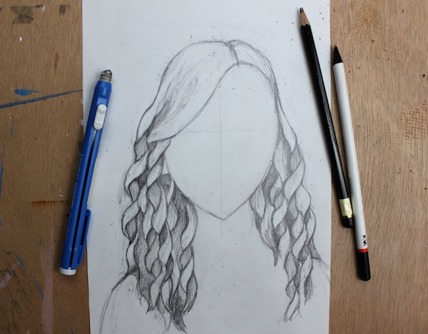 Curly Hair Art Drawing
