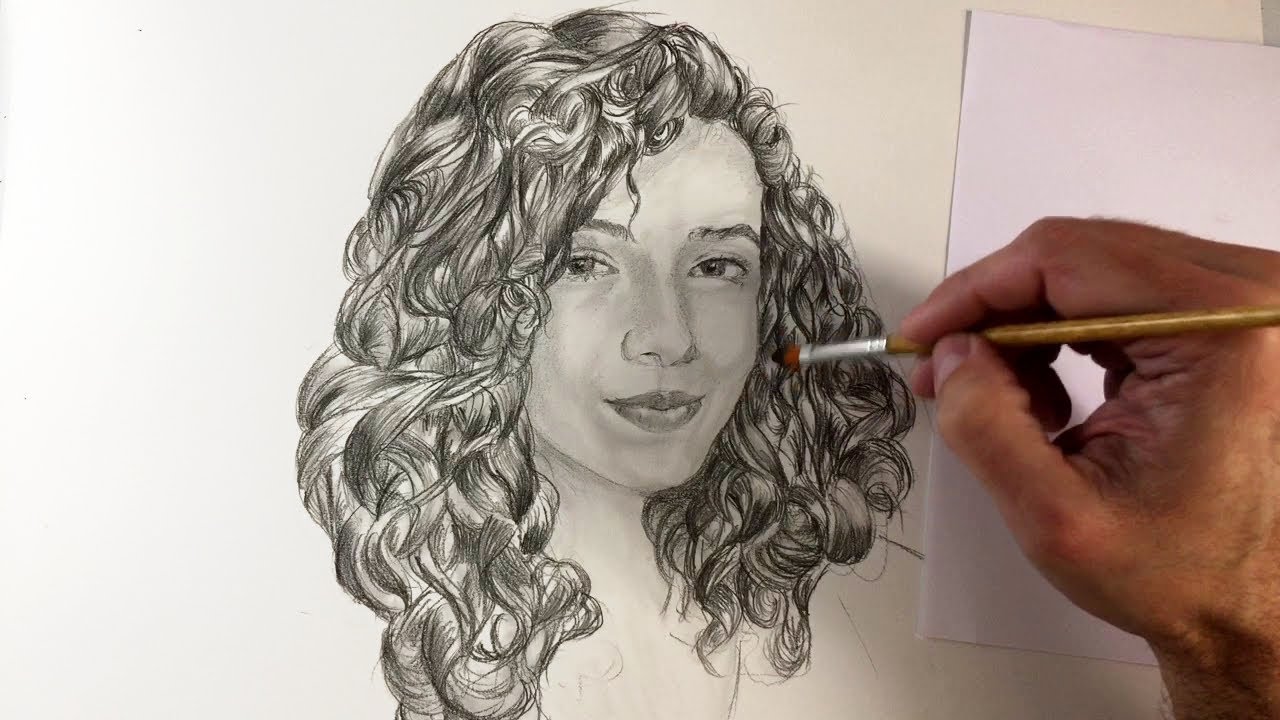 Curly Hair Drawing Art