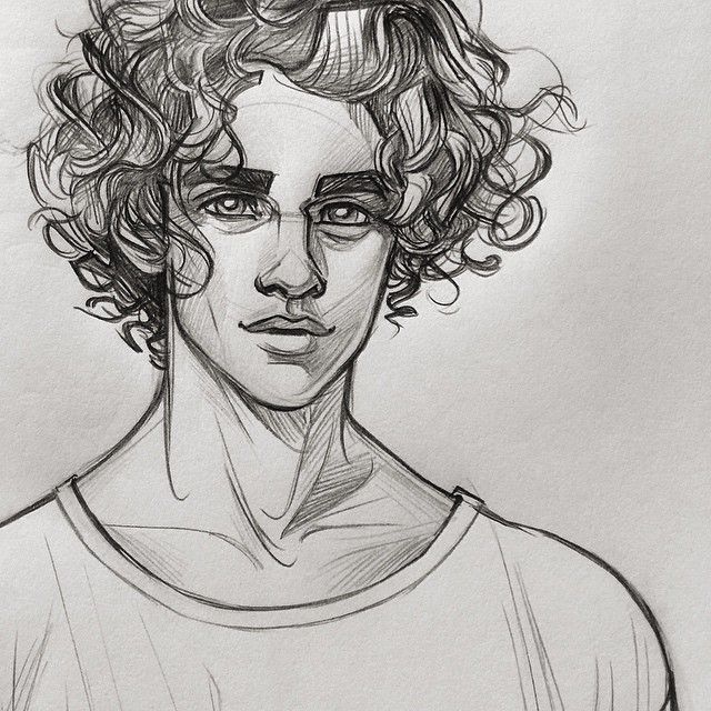 Curly Hair Drawing Image